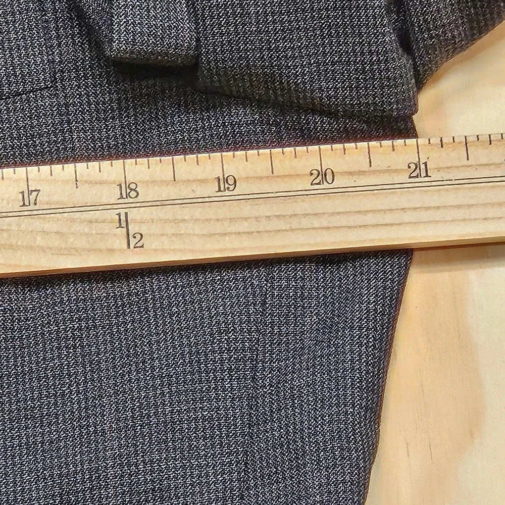 Evan-Picone Vintage 100% Pure Wool Blazer Grey Micro Check Union Made USA 42R